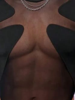 Men's Mesh Patchwork Short Sleeve Bodysuit